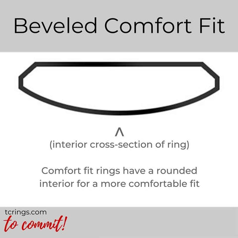 Beveled Edge ring profile with comfort fit interior tcrings.com
