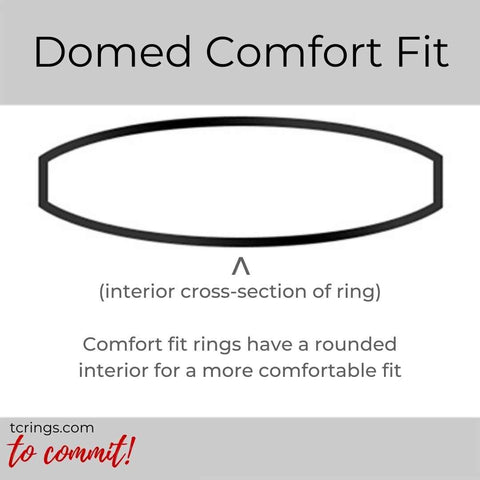 Domed ring profile with comfort fit interior tcrings.com