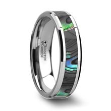 mother or pearl inlay wedding band