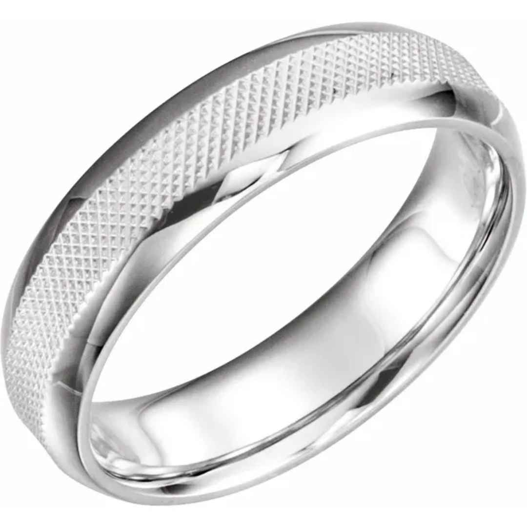 GAUGE | 14k Gold Men's Wedding Ring | Step Edge | Brushed Finish | 12M - TCR