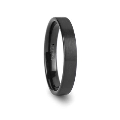 Tungsten Wedding Ring | Black Tungsten with Brushed Finish - TCR