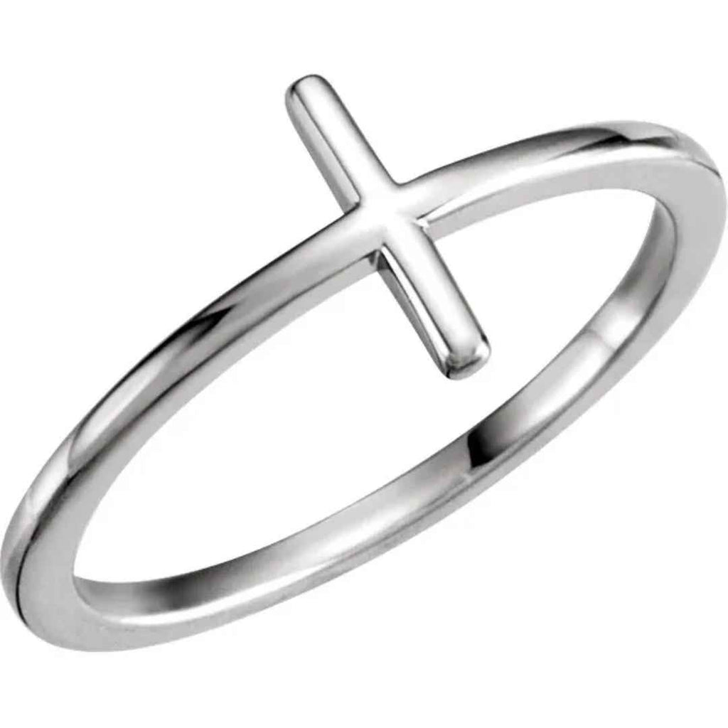 Кольцо с крестиком серебро женское