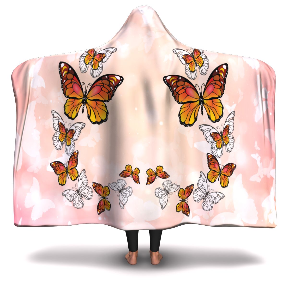 Monarch Butterfly Pink Hooded Blanket – Freedom Look