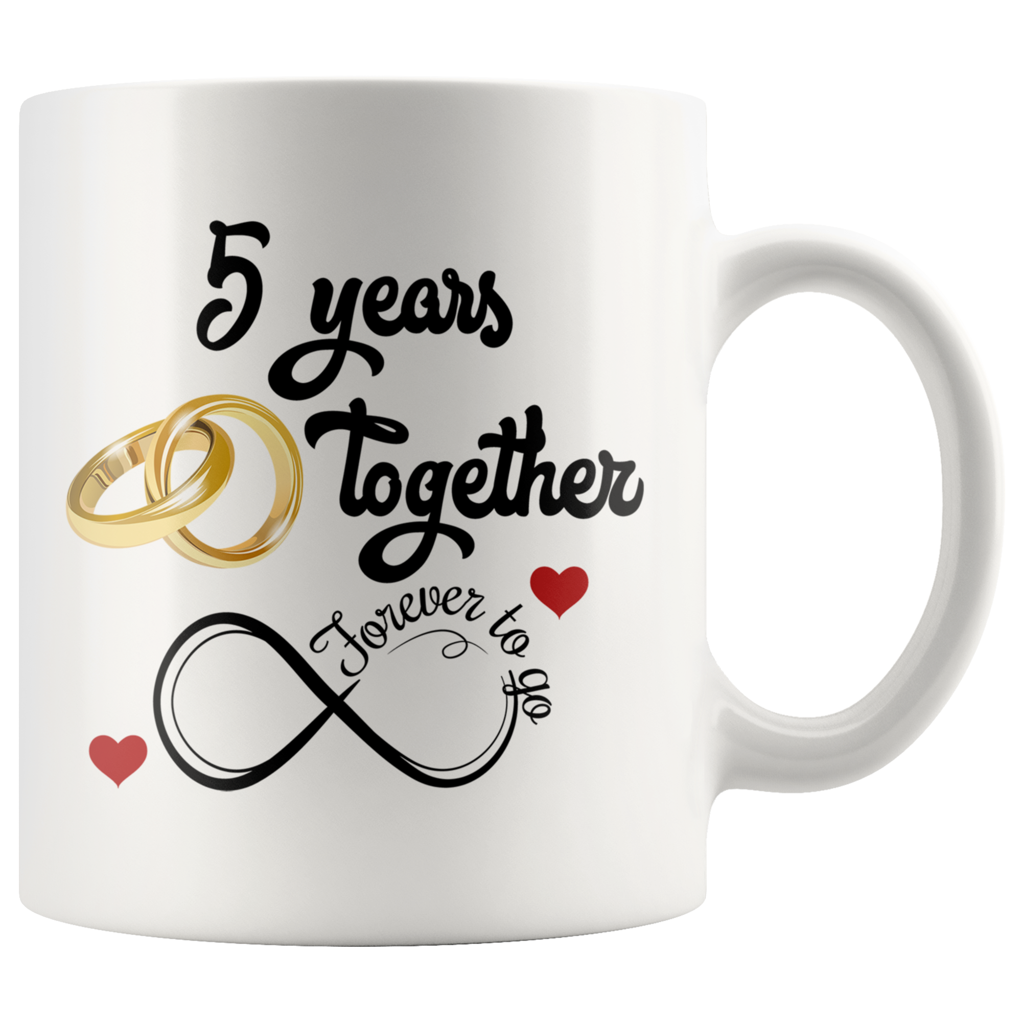 5th Wedding Anniversary Gift For Him And Her 5th Anniversary Mug For Freedom Look