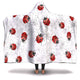 Realistic Ladybugs & Flowers Hooded Blanket (S)
