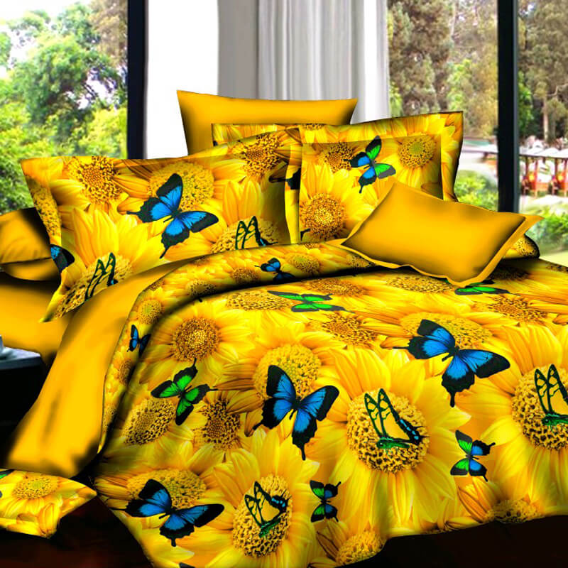 Yellow Butterfly 3d Bedding Cover Sets 2018 Freedom Look