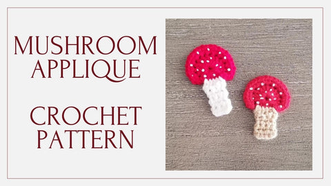 Red Mushroom Applique Crochet Pattern