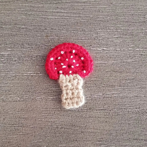 Red Mushroom Applique Crochet Pattern