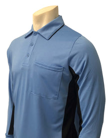 MLB Replica Side Panel Umpire Shirt - Sky Blue with Black