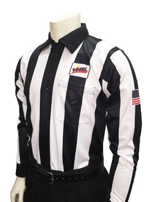 Smitty Football Officials 2 1/4 inch Stripe Performance Mesh Fabric Shirt - Short Sleeve