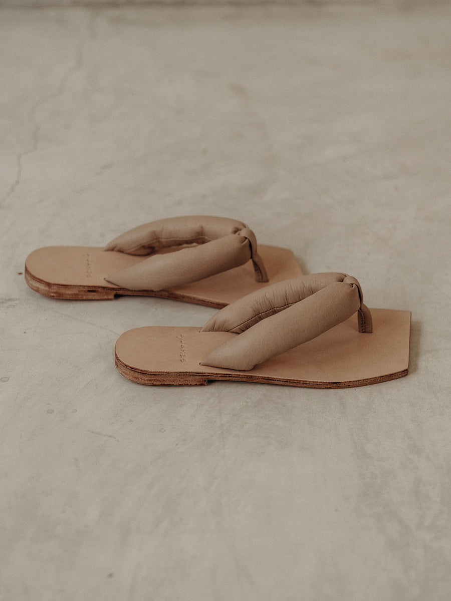 Kate Sandal - Square Toe Leather Thong Sandals | byJAMES