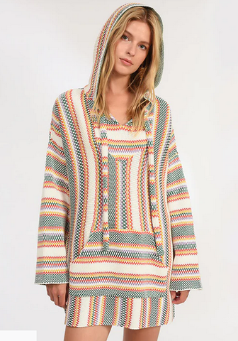 Faraway tula knit baja hoodie cream