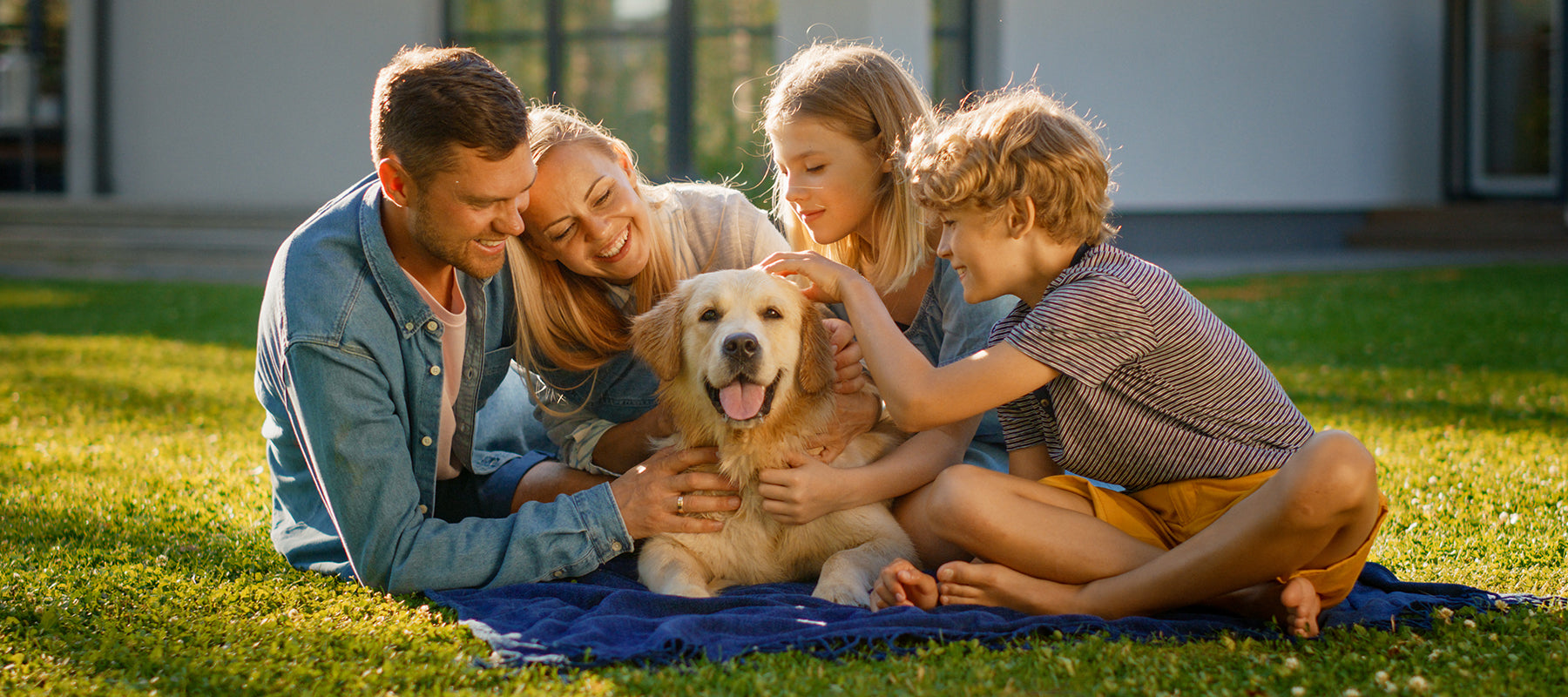 Family with dog