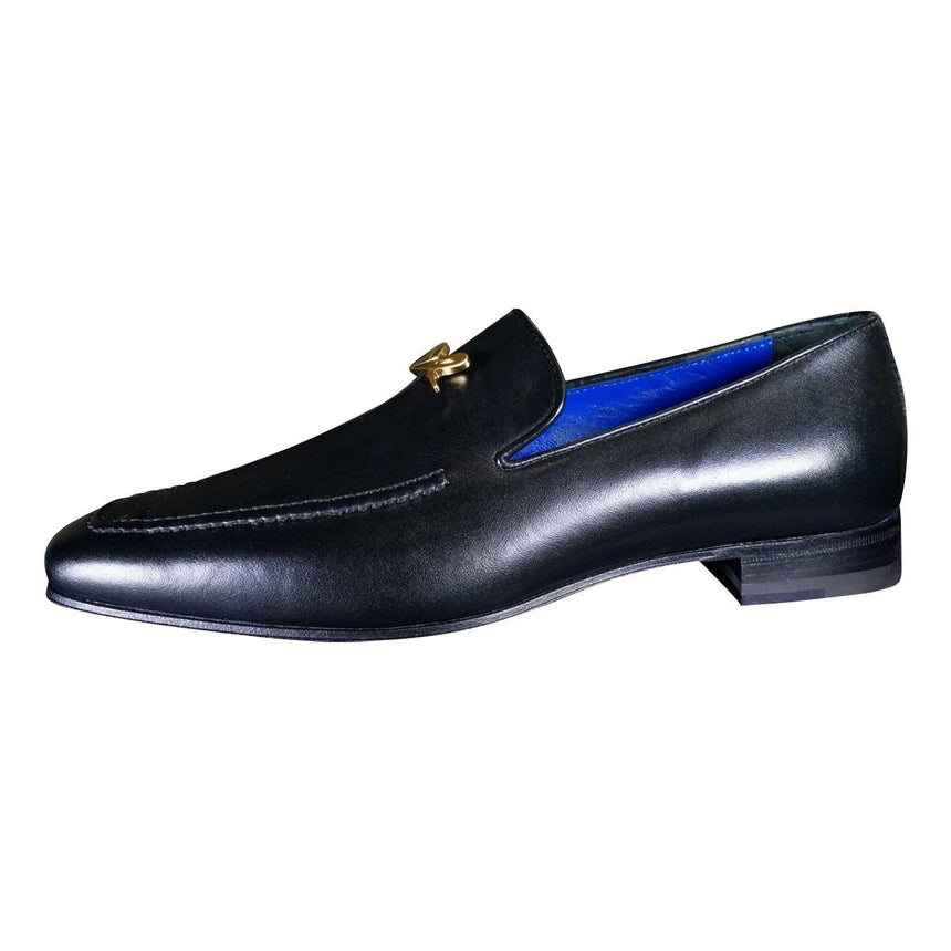 Nero Opal With Yellow Gold Hardware Leather Loafer