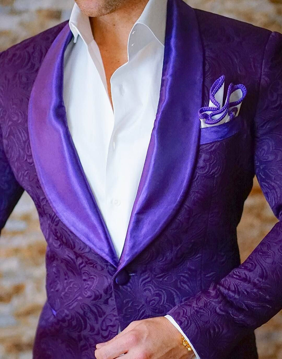 S by Sebastian Midnight Plum Paisley Dinner Jacket