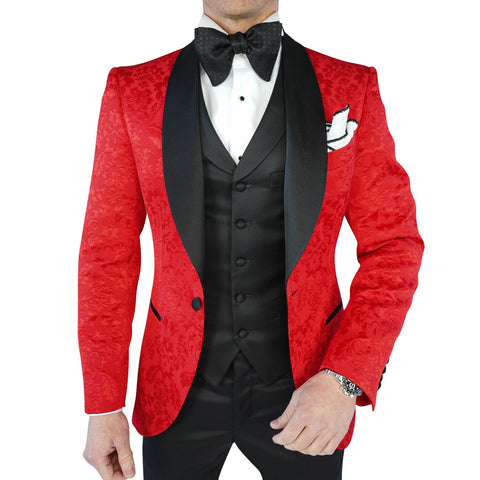 Red & Black Fiore Dinner Jacket