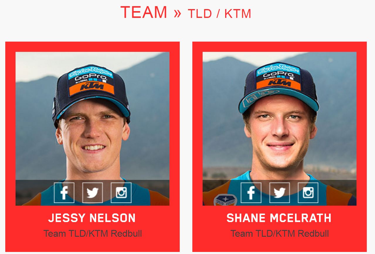 Troy Lee Designs TLD Pro MotoX Athletes - OffRoad - Dirt MX - Supercross - Team KTM Factory KTM Pro MX Off Road Riders Team