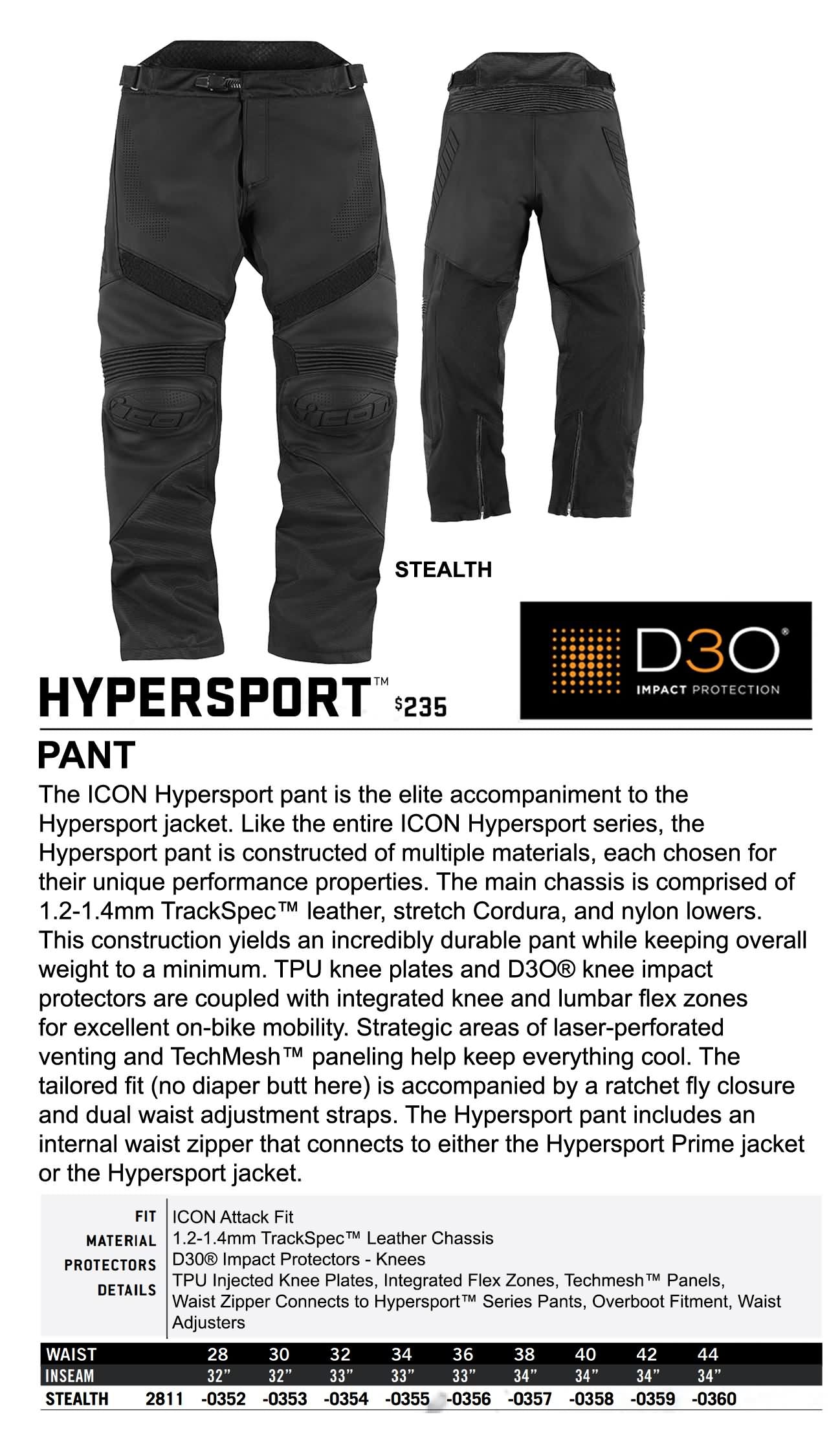 Icon Motorsports Spring 2016 Motorcycle Street Pants Lookbook