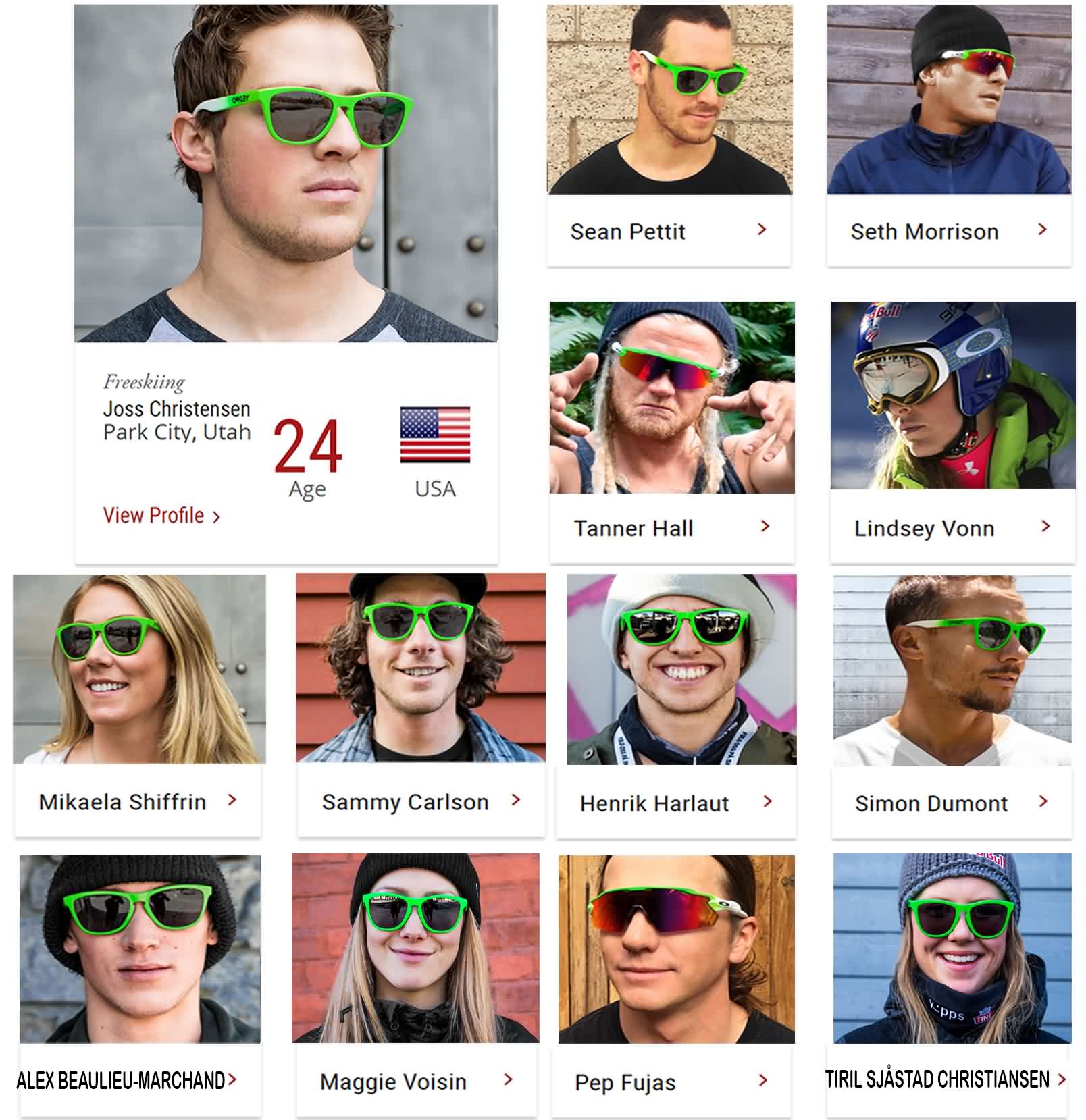 Oakley Ski 2016 Sports Athlete Ambassadors