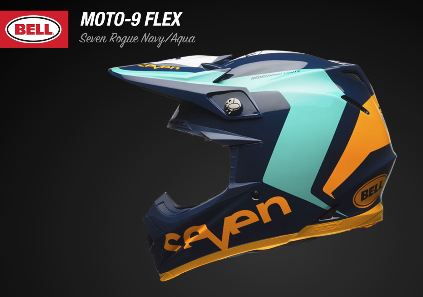 Bell 2017 Seasonal January Moto 9 Flex Seven Rogue Navy Aqua 004