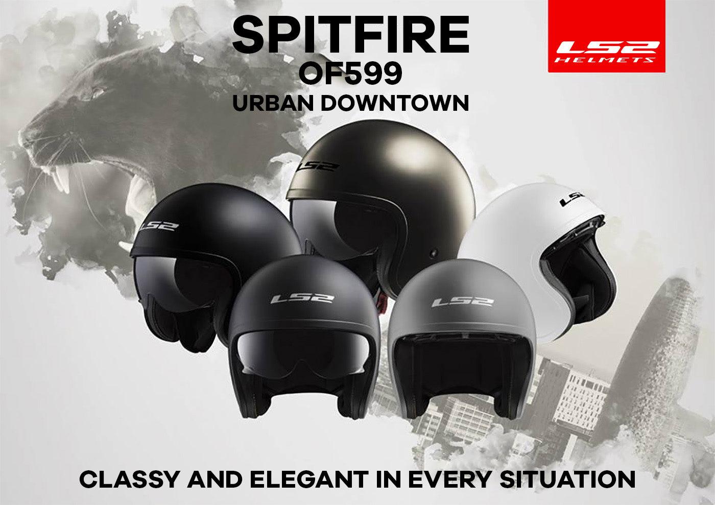 LS2 Motorcycle Helmets 2018 | Spitfire OF599 Cruiser Collection