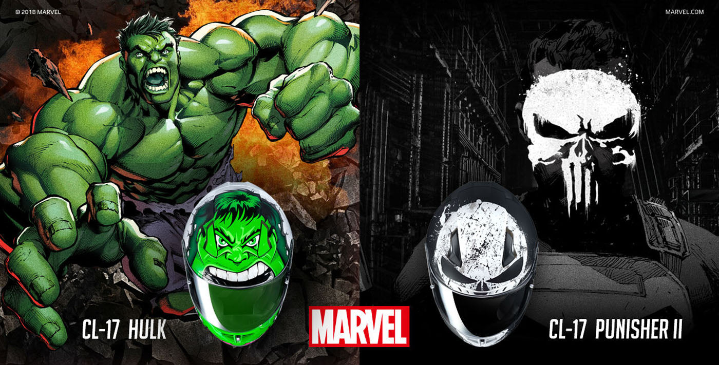 HJC 2018 Marvel CL-17 Hulk and Punisher II Street Motorcycle