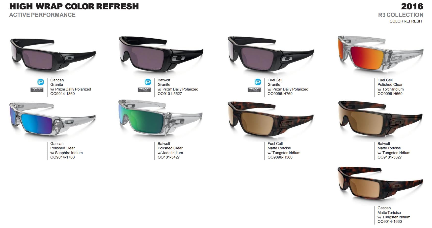 Oakley 2016 R3 Collection Color Refresh July 15 2016 Shipping Date ...