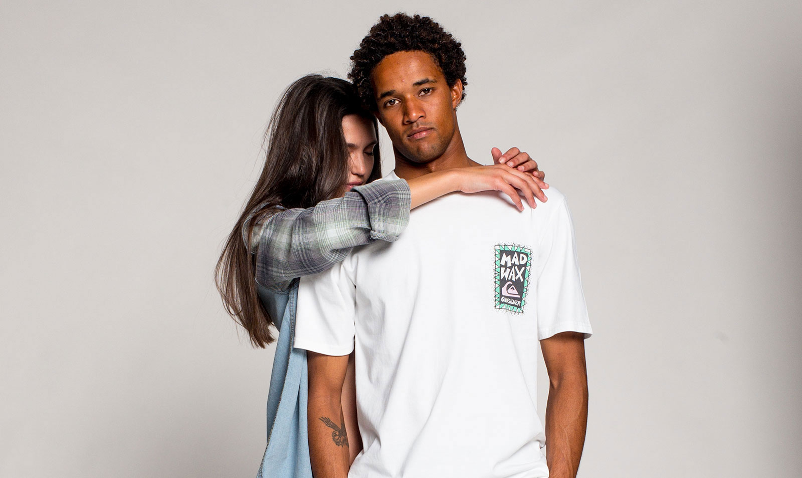 Girl hugging man with white tshirt