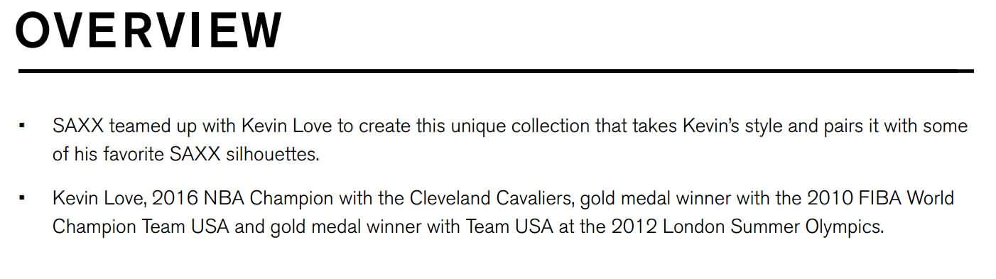 Saxx 2016 Holiday Kevin Love Supplemental Collection Announcement