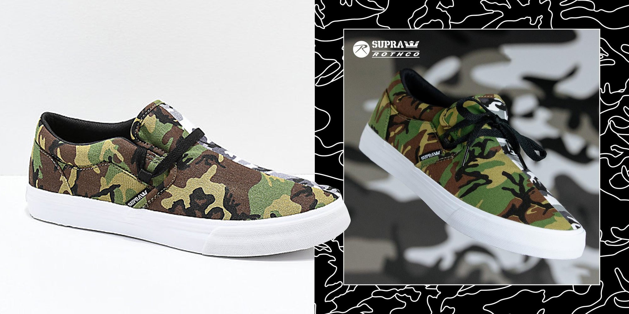 Rothco x Supra Cuba Can't See Me Camo Skate Shoes