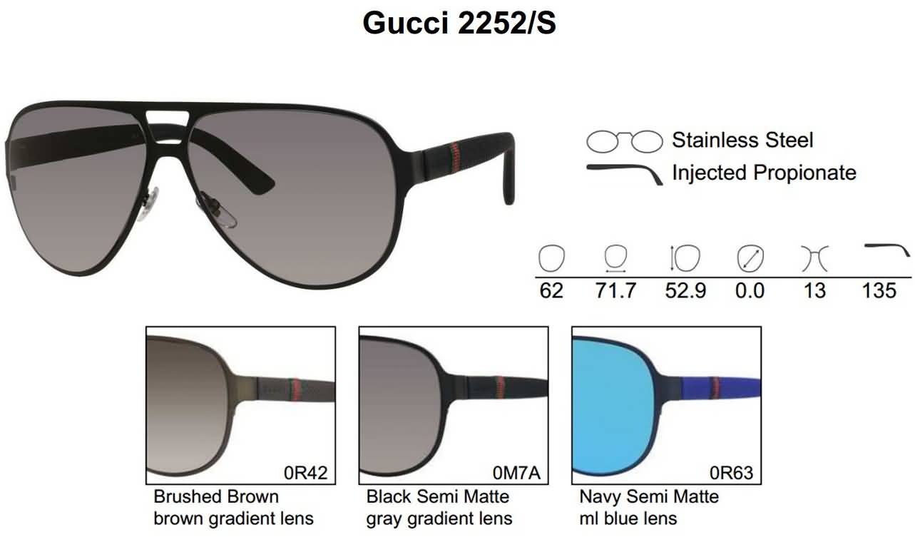 Gucci Eyewear Men's Aviator Fashion Sunglasses