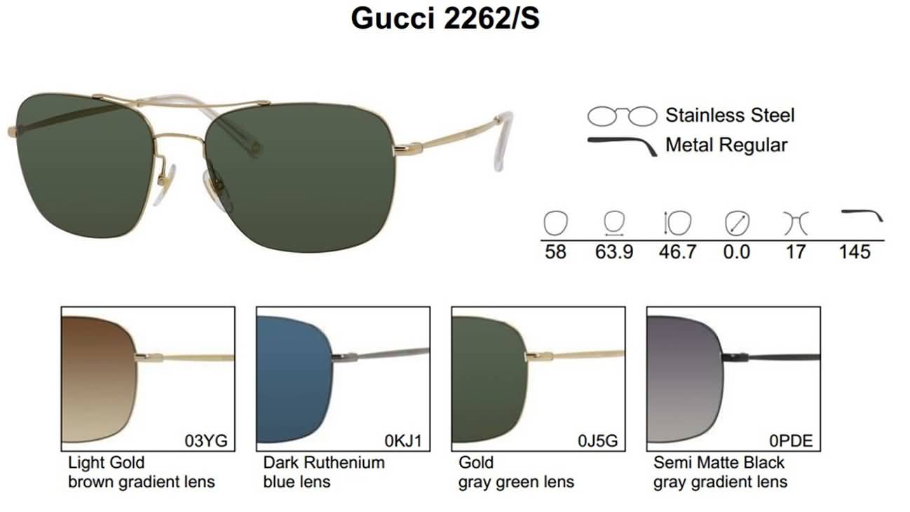 Gucci Eyewear Men's Aviator Fashion Sunglasses