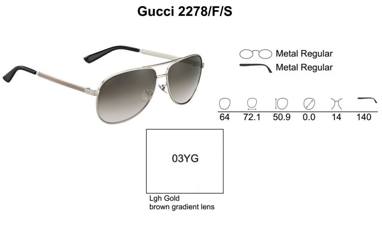 Gucci Eyewear Men's Aviator Fashion Sunglasses