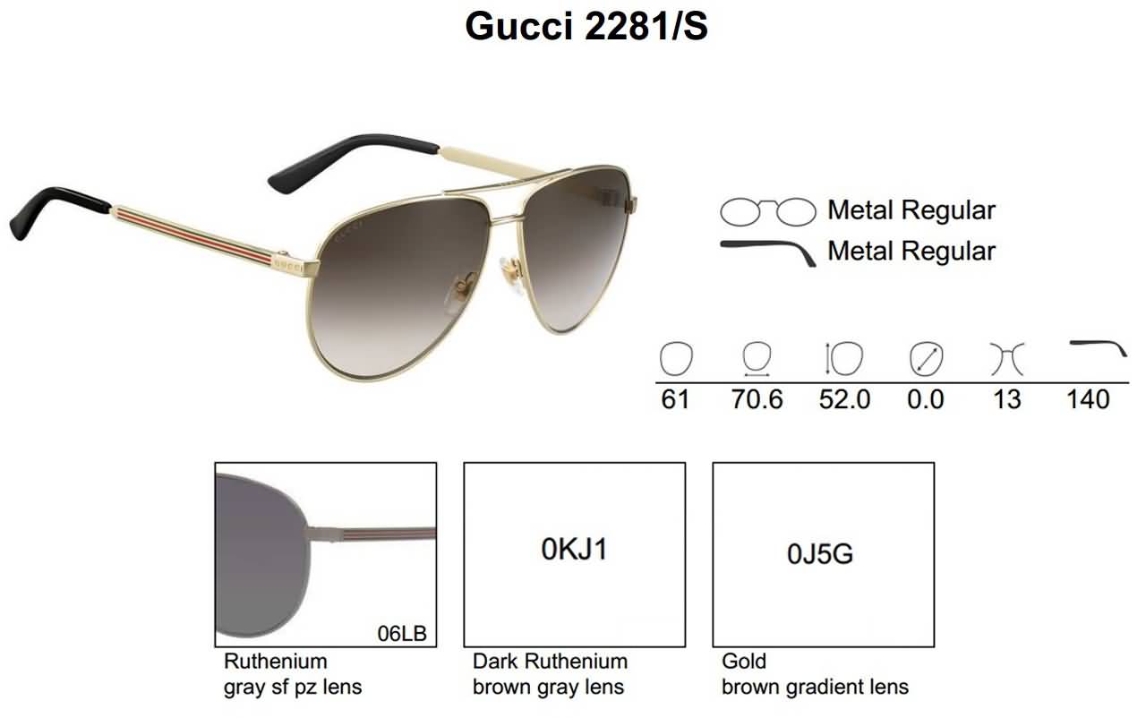 Gucci Eyewear Men's Aviator Fashion Sunglasses