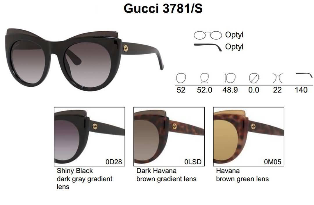 Gucci Eyewear Women's Cat Eye Fashion Sunglasses