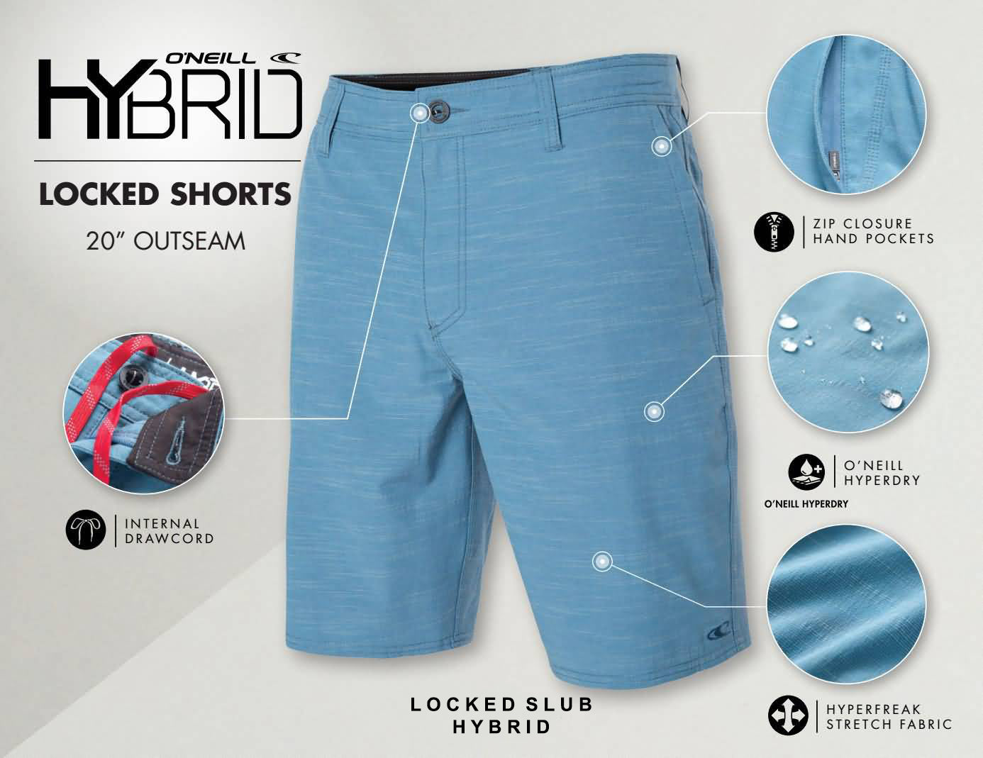 O'Neill Surf Summer 2017 Mens Locked & Loaded Hybrid Shorts