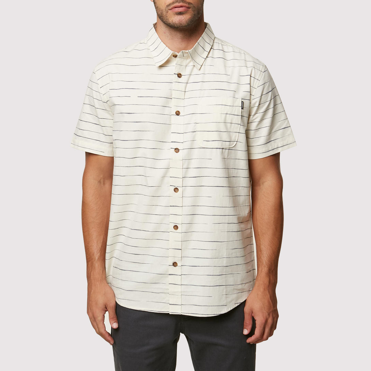 Modesto Stripe Button Up Short-Sleeve Shirt