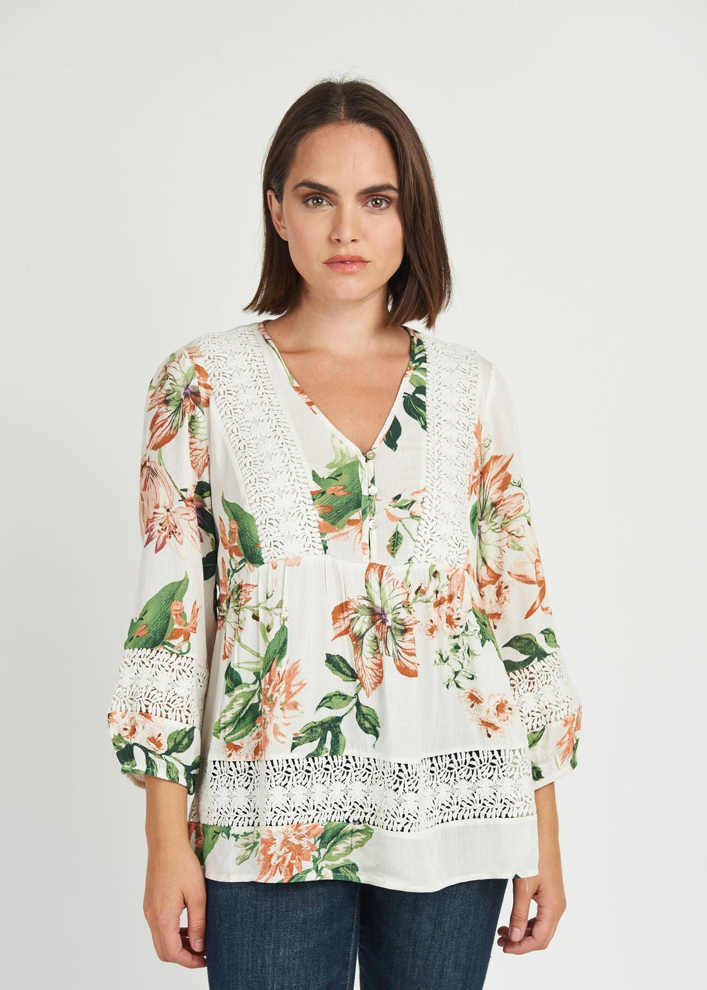 Elegant lacework top with floral print – Daniel Rainn | Women's ...