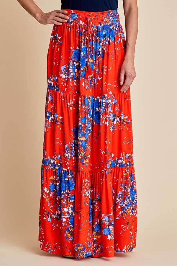 floral print maxi skirt