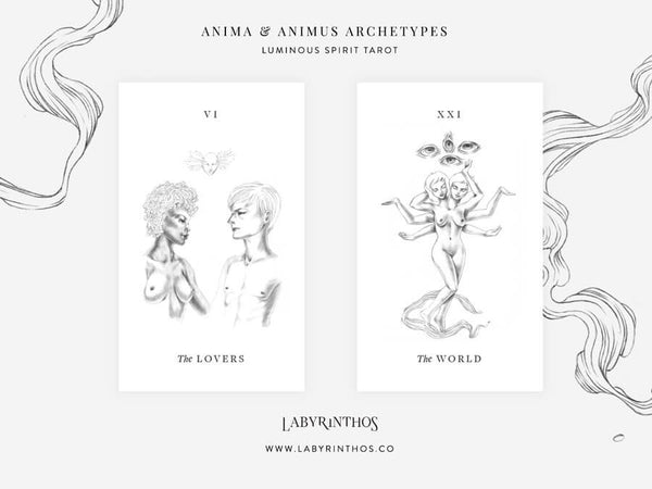 Anima and Animus Jungian Archetypes in the Tarot: Lovers and the World from the Luminous Spirit Tarot