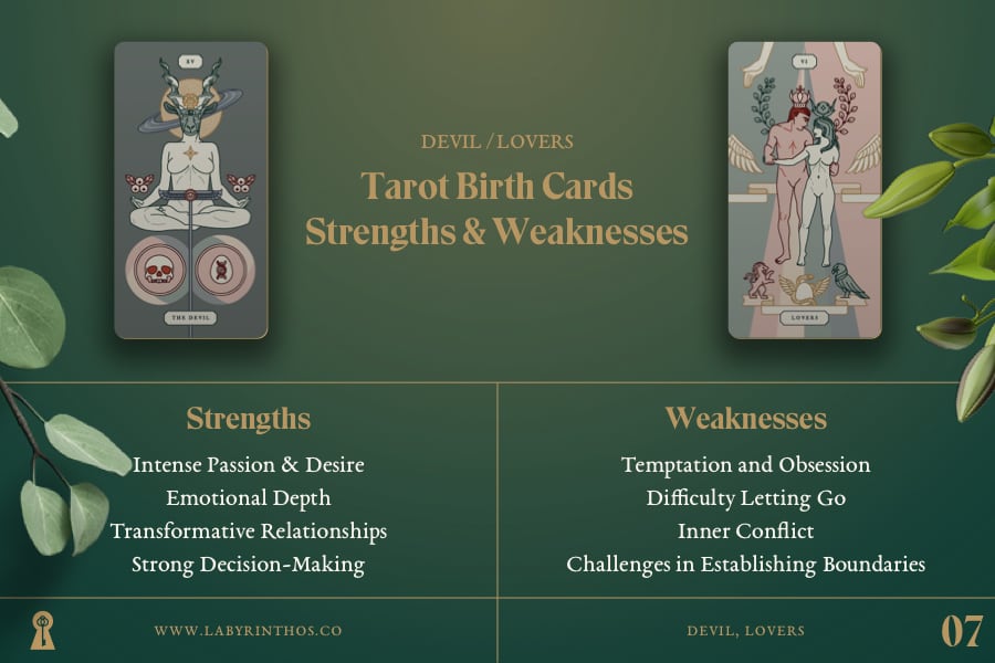 Tarot Birth Cards: the Devil and the Lovers - Strengths and Weaknesses