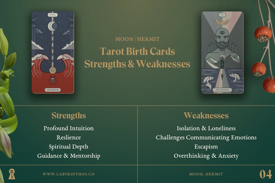 Tarot Birth Cards: the Moon and the Hermit - Strengths and Weaknesses