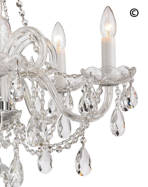 Bohemian Prague 5 Arm Crystal Chandelier - Chrome Fixtures– Designer ...