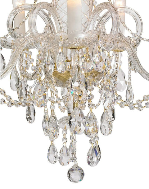 Bohemian Prague 5 Arm Crystal Chandelier - Brass Fixtures– Designer ...