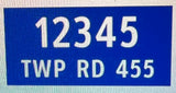 Blue rural address sign image