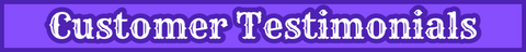 Purple Banner with the word Testimonials in white