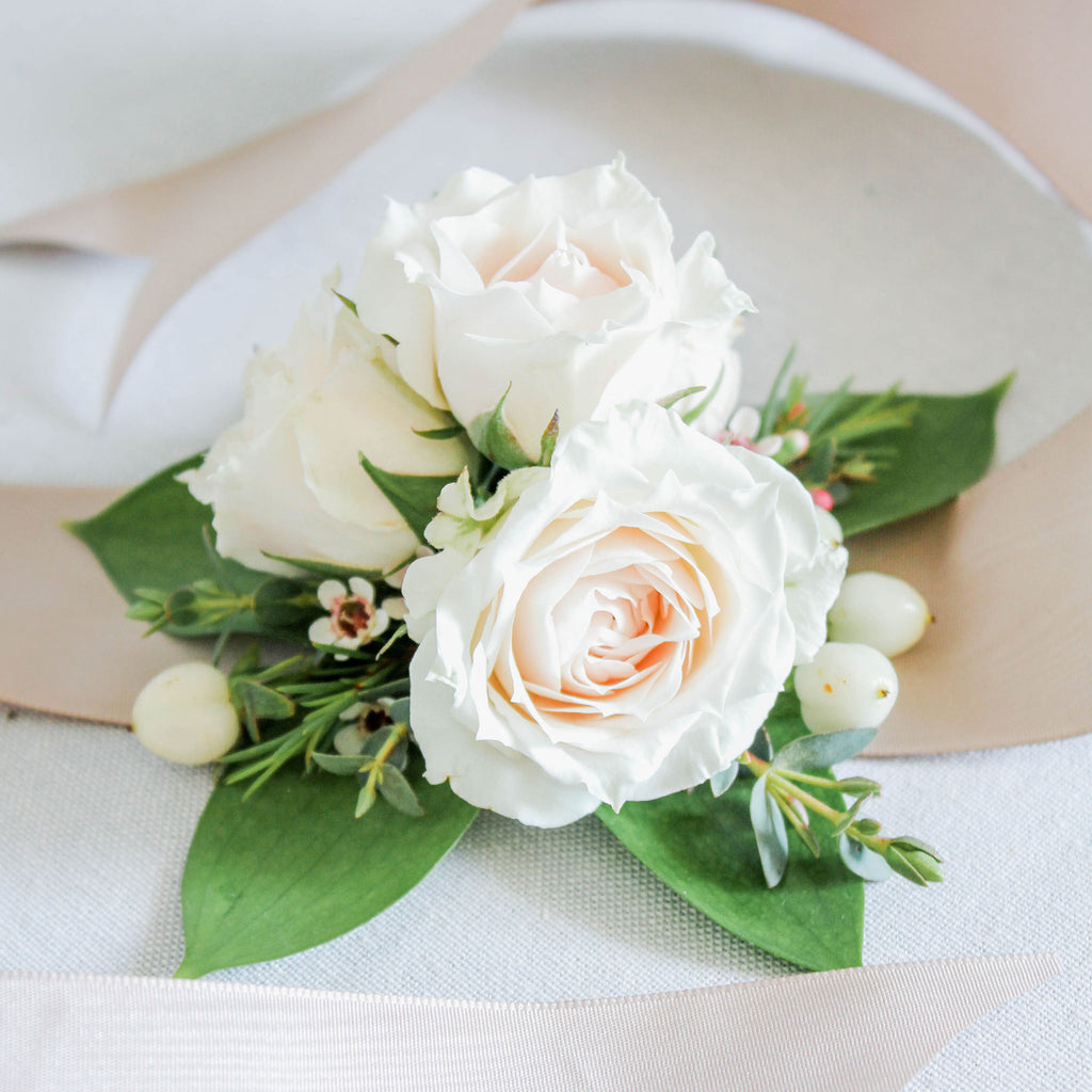 wrist corsage with ribbon tie