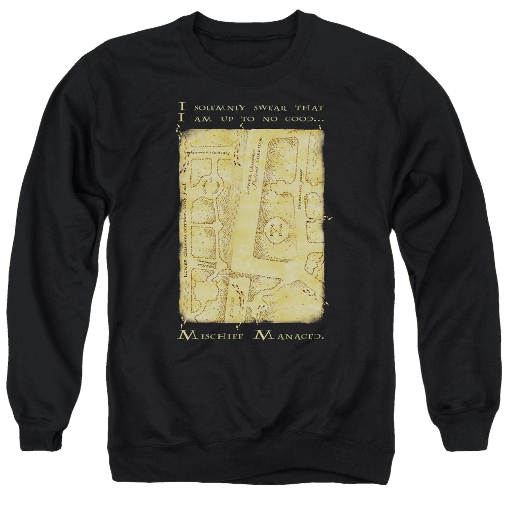 Harry Potter Marauders Map Interior Words Men's Crewneck Sweatshirt