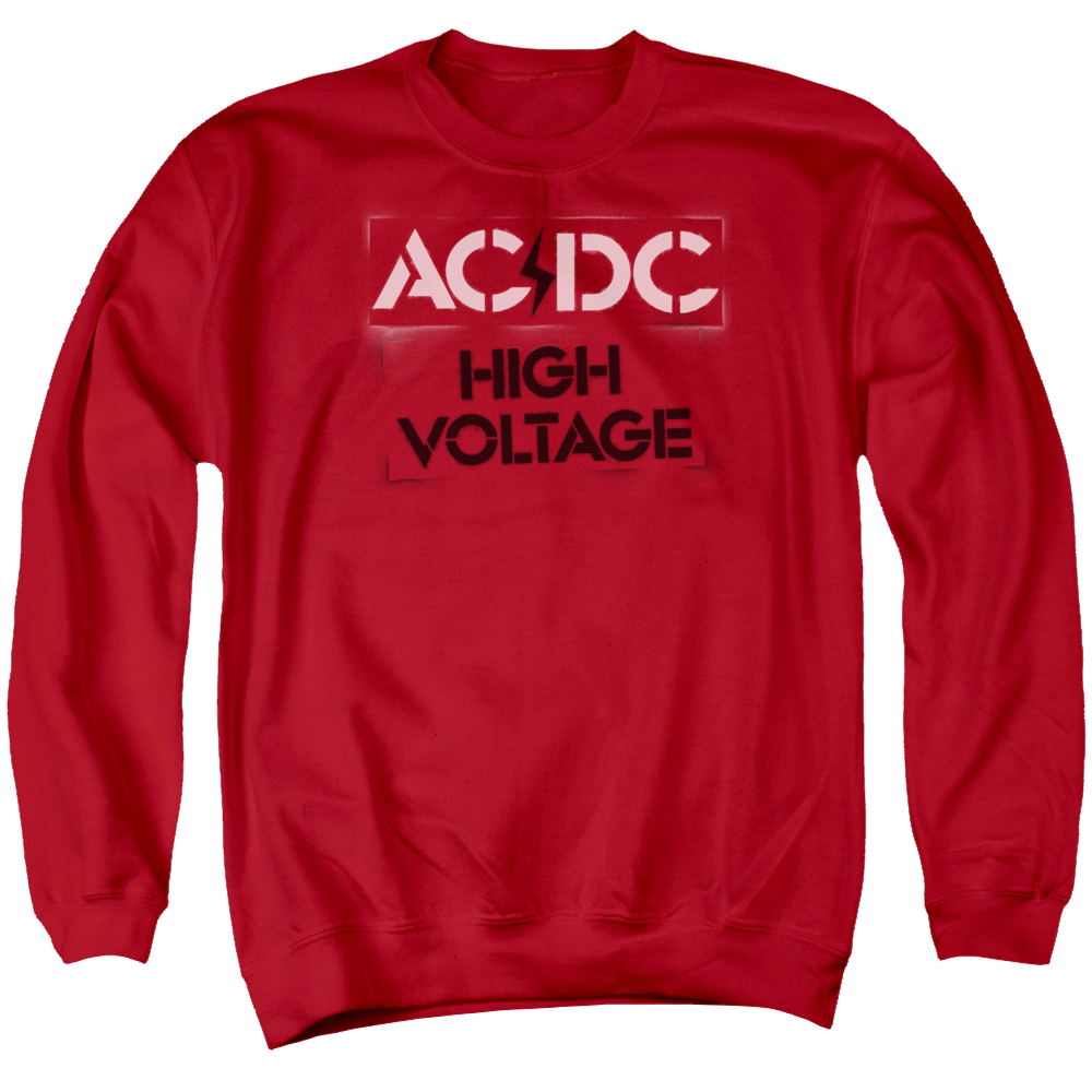 AC/DC High Voltage Stencil - Men's Crewneck Sweatshirt