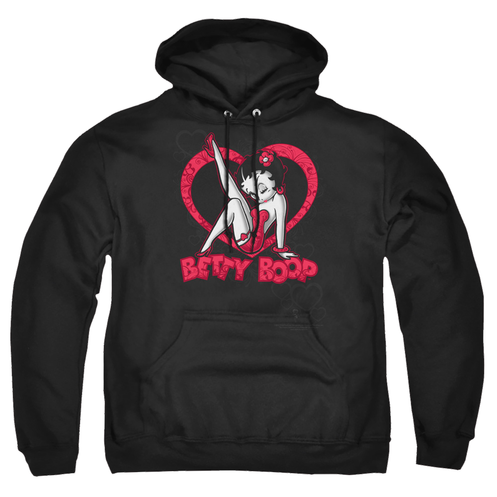 Betty Boop Scrolling Hearts - Pullover Hoodie